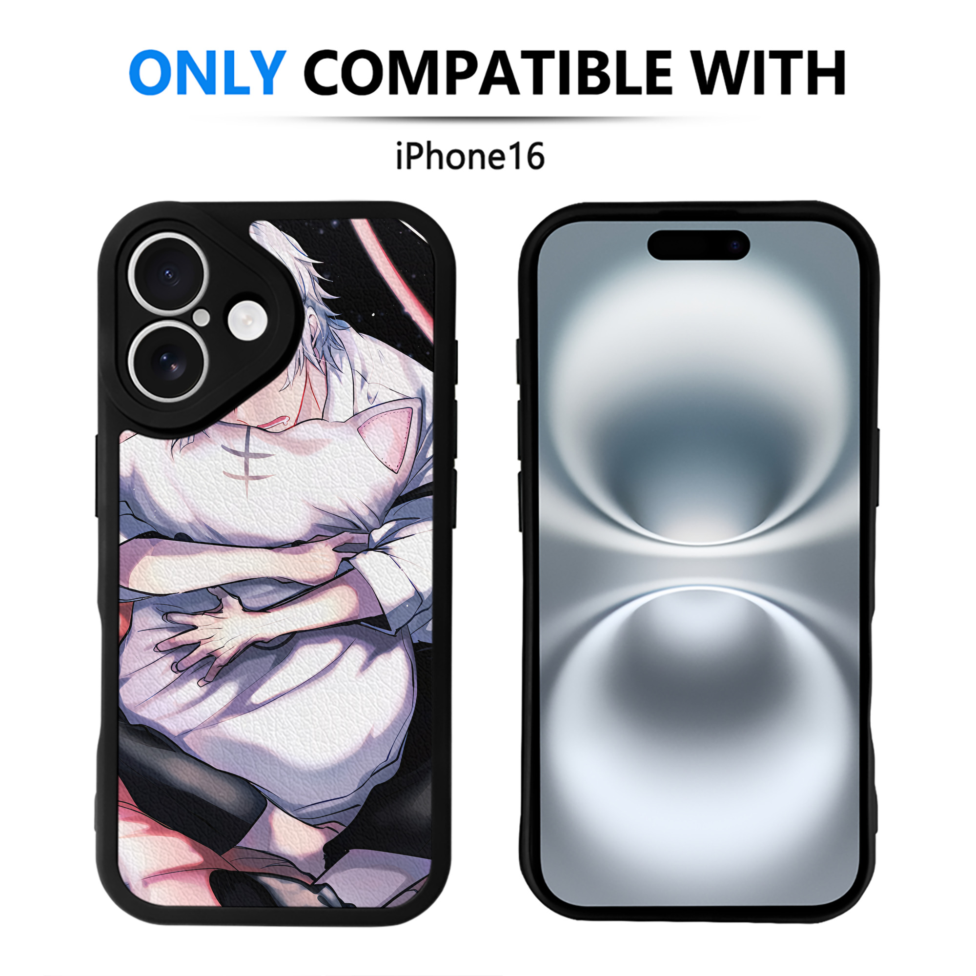 （画像用） 文豪ストレイドッグス Bungo Stray Dogs 【iPhone 16シリーズ対応】シリコンスマホケース（レザー調） 材質：シリコン